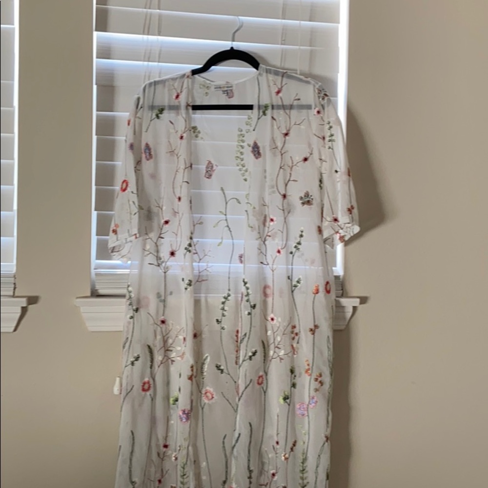 Woven Heart- Sheer long cover up